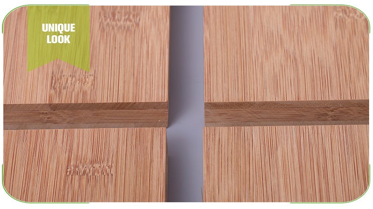 20mm Horizontal Caramel Bamboo Plywood Grain Close Up