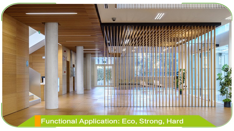 Horizontal Caramel Bamboo Plywood Modern Kitchen Countertop Application