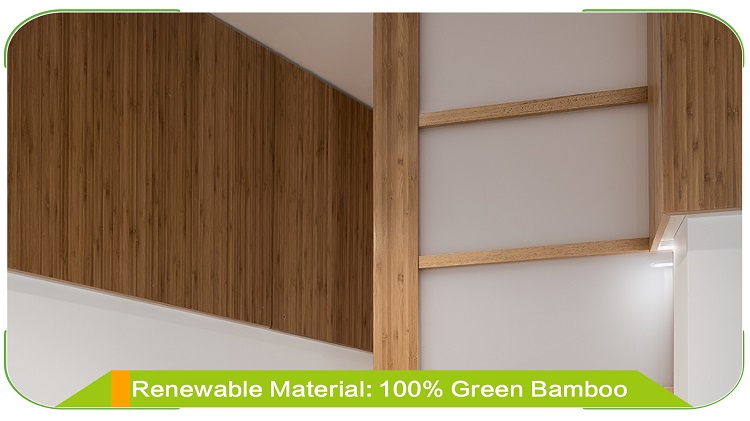 Horizontal Caramel Bamboo Panel CNC Carving &amp; Millwork Display