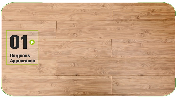 Horizontal Carbonized Solid Bamboo Flooring Close Up