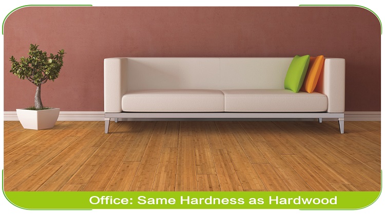 Horizontal Carbonized Solid Bamboo Flooring Studio Design