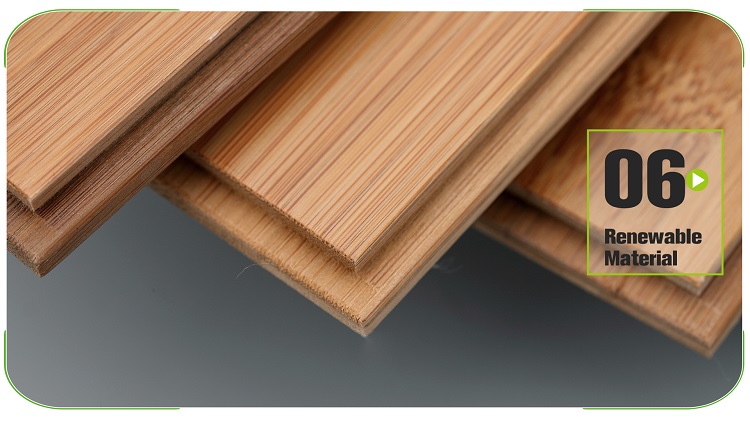Horizontal Carbonized Solid Bamboo Flooring Glow