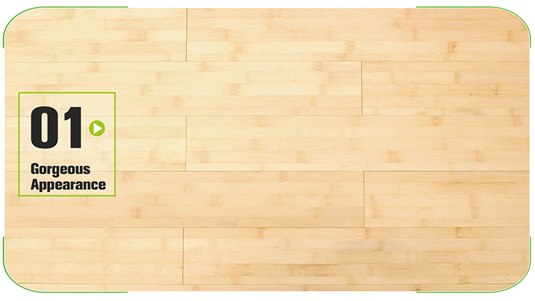 Horizontal Natural Solid Bamboo Flooring Close Up