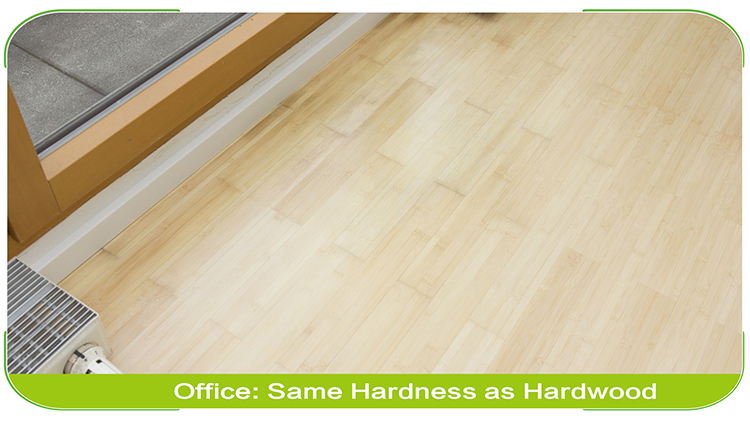 Horizontal Natural Solid Bamboo Flooring Studio Design