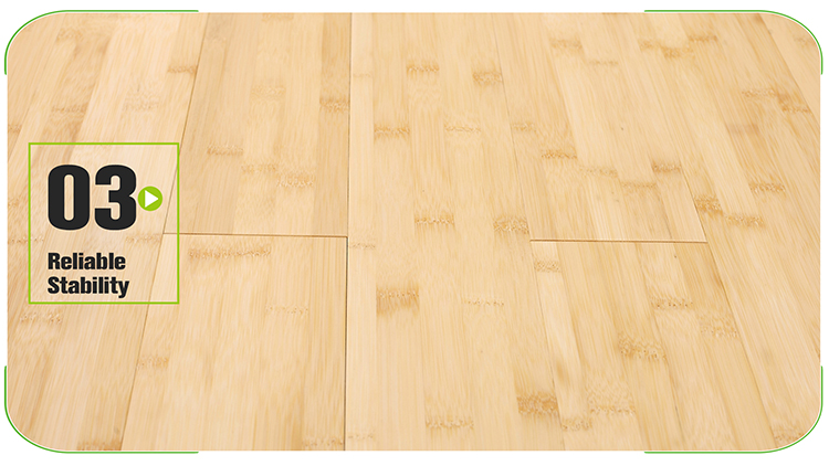 Horizontal Natural Solid Bamboo Flooring Back Grooves