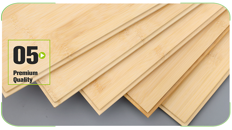 Horizontal Natural Solid Bamboo Flooring Surface Texture