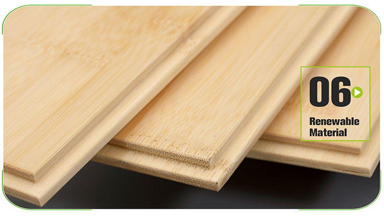 Horizontal Natural Solid Bamboo Flooring Glow