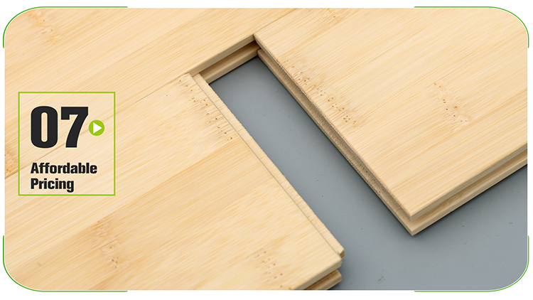 Horizontal Natural Solid Bamboo Flooring Stock