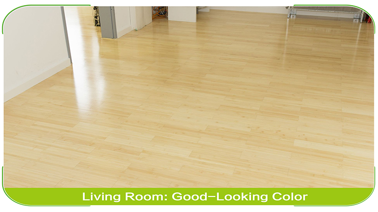 Horizontal Natural Solid Bamboo Flooring Living Room Scene