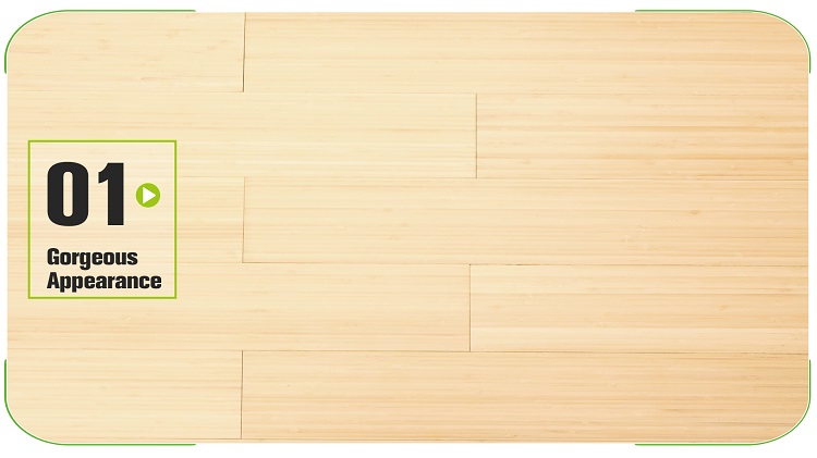 Vertical Natural Solid Bamboo Flooring Close Up