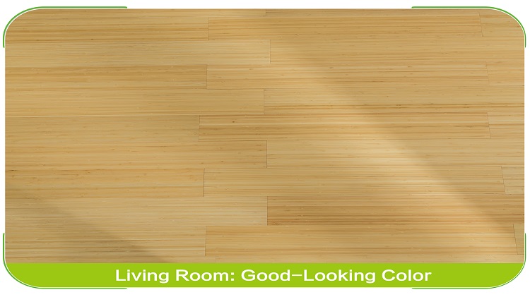 Vertical Natural Solid Bamboo Flooring Living Room Scene