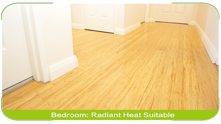 Floating Strand Woven Bamboo Flooring Natural Contemporary Lounge