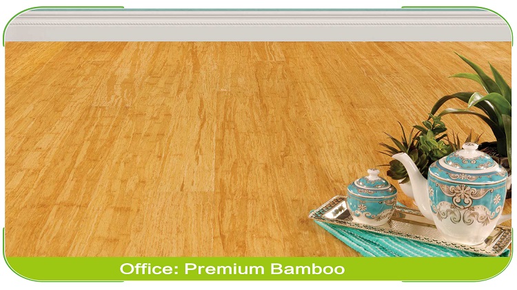Floating Strand Woven Bamboo Flooring Natural Corporate Office Suite