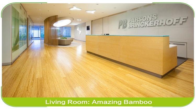 Floating Strand Woven Bamboo Flooring Natural Modern Living Room
