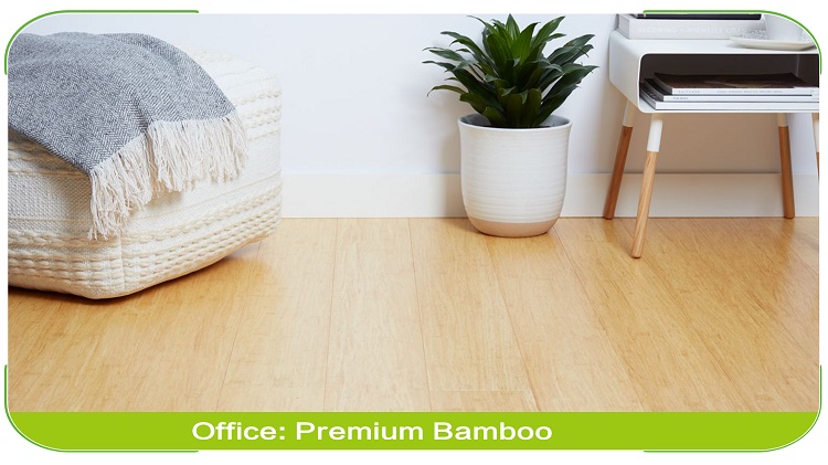 Solid Strand Woven Bamboo Flooring Natural Boutique Office Space