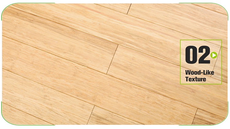 Solid Strand Woven Bamboo Flooring Natural Plank Grain