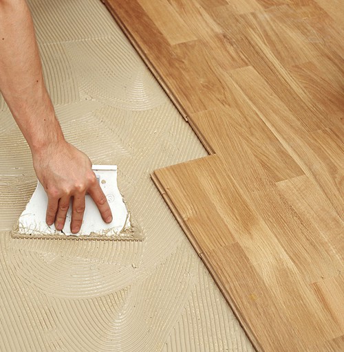 Glue Down Installation Bamboo Hardwood Floor Over Concrete