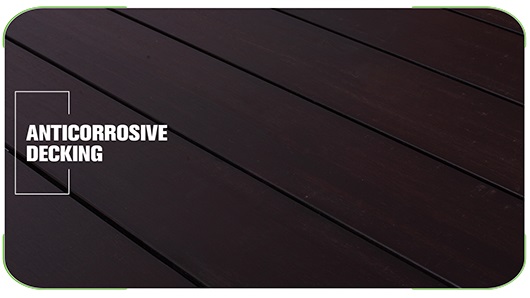 Flat Side Dark Carbonized Bamboo Decking