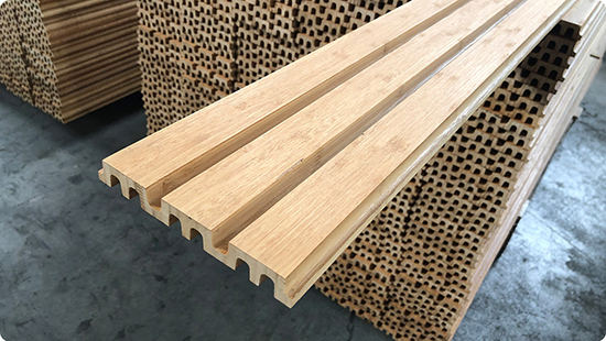 Wall Cladding Grating Double Groove bamboo wall panel